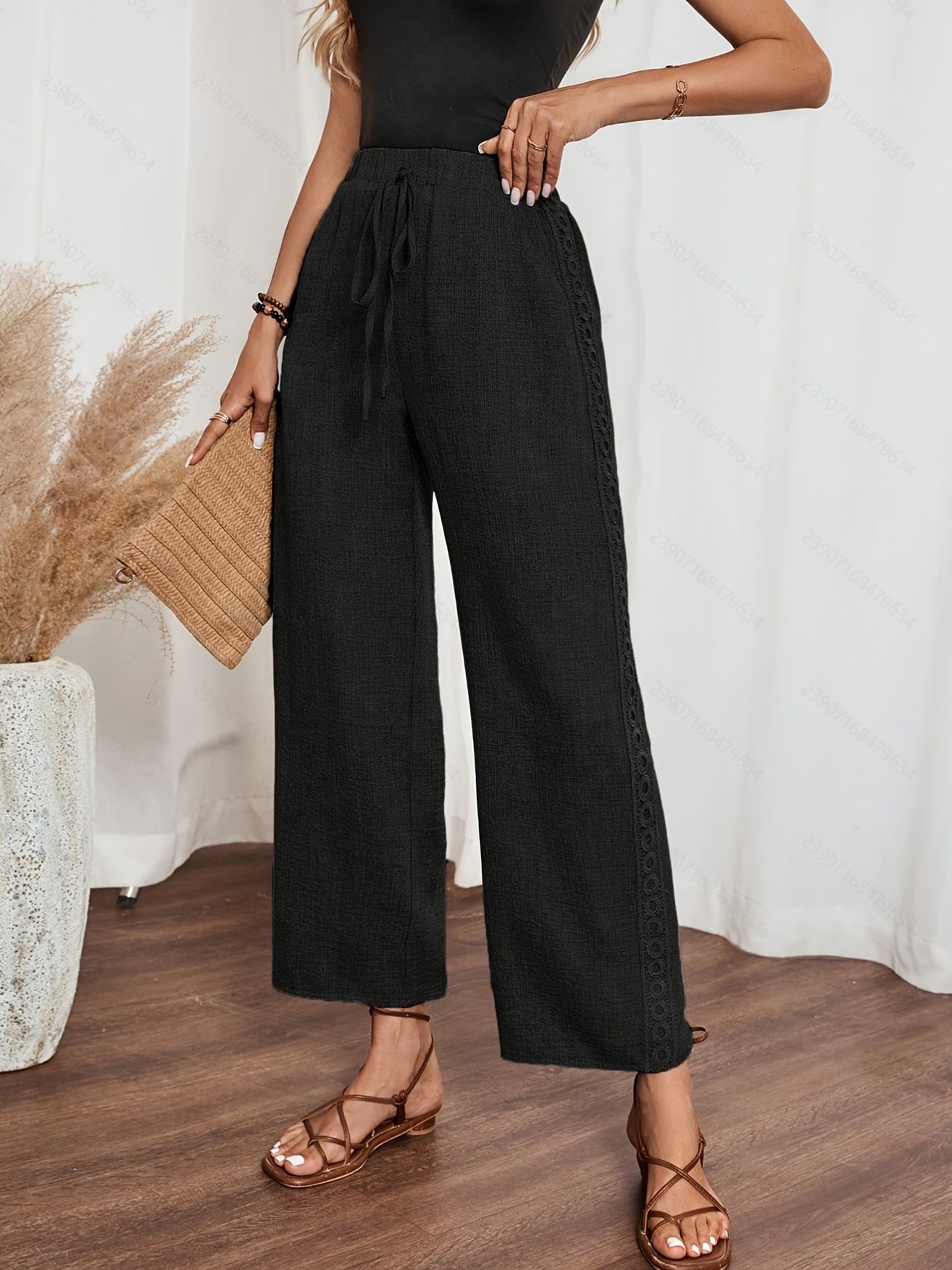 Casual Jeans Like Side Lace Trousers